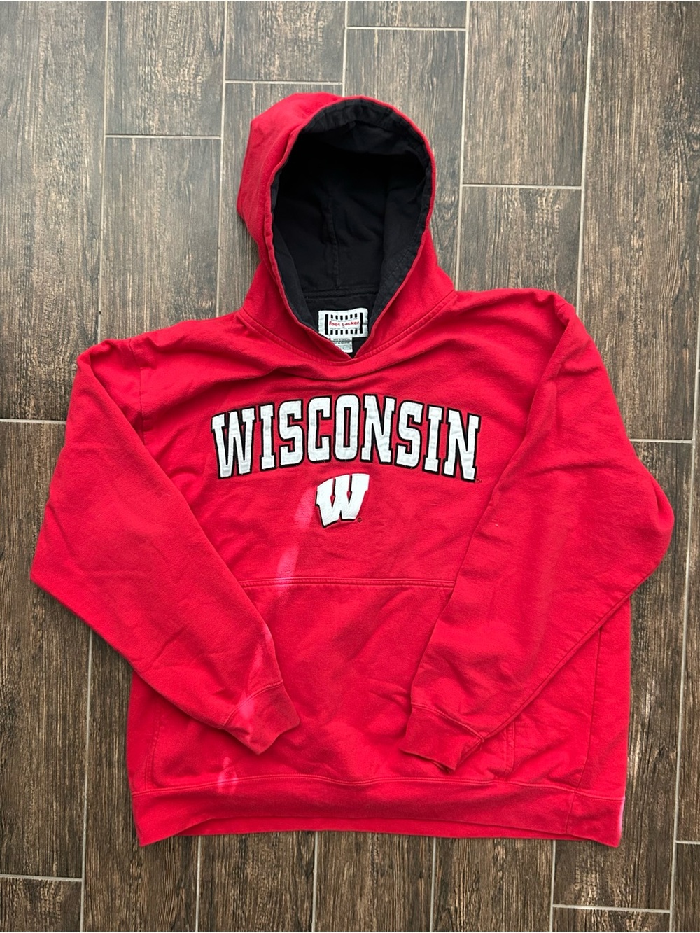 Y2K Vintage Foot Locker Exclusive Wisconsin Badgers Red Hoodie XXXL College